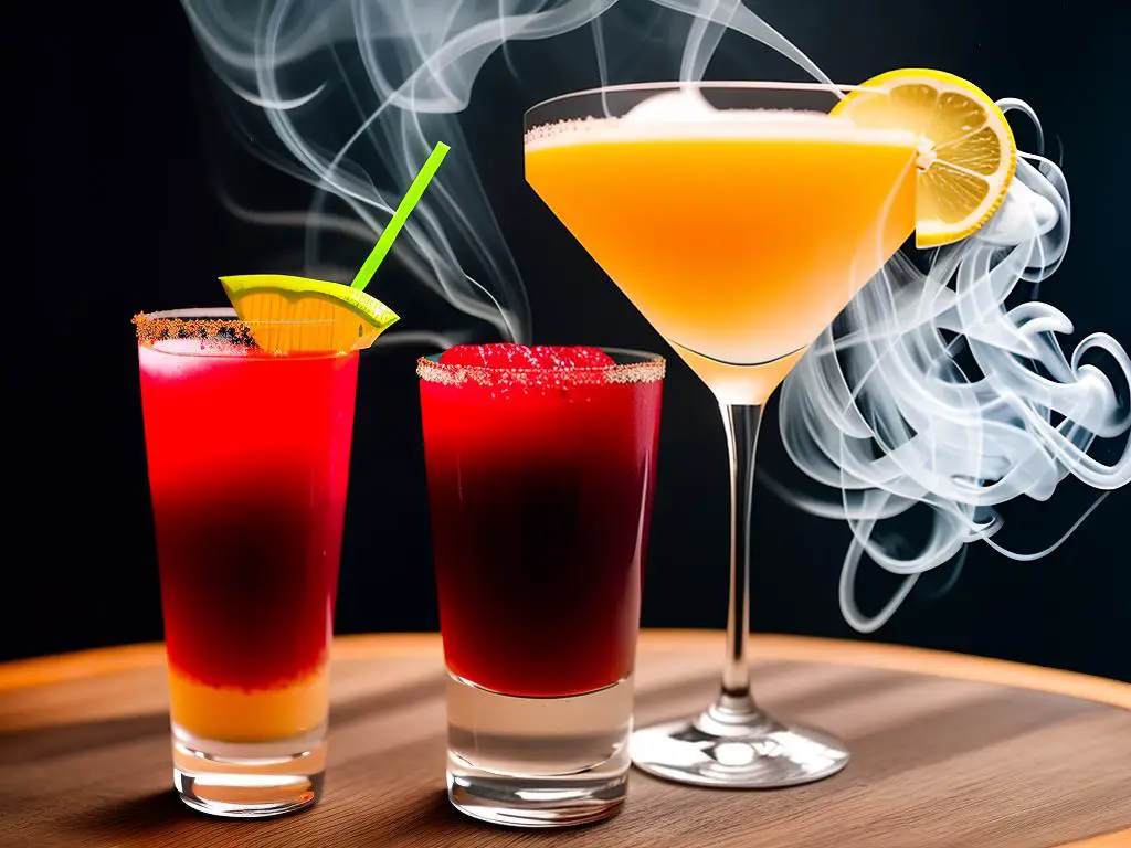 Image of a Smoke Show cocktail at Grey Ghost, showcasing the vibrant colors and enticing presentation.