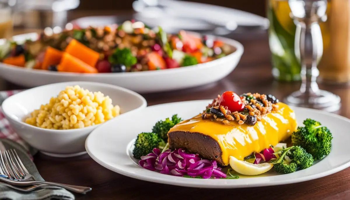 A plate of delicious and colorful Michigan cuisine, showcasing the state's blend of traditional and healthy food options.