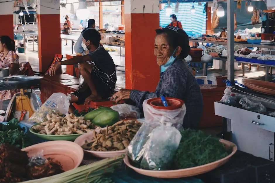 Image description: People shopping at a local market in Michigan