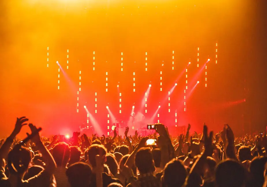 A vibrant image capturing a diverse crowd enjoying live music at a Detroit concert