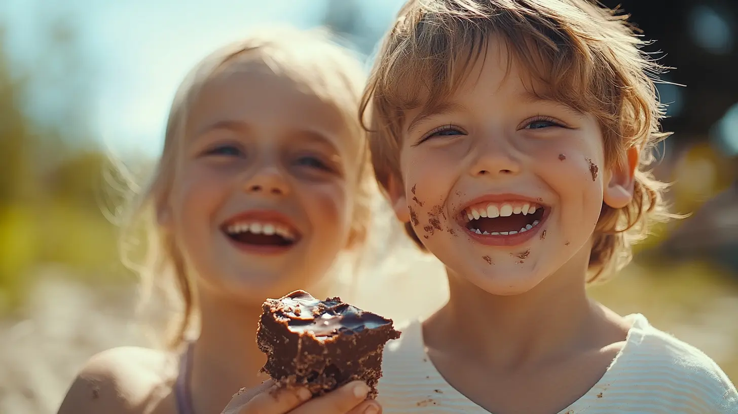 kids eating fudge on mackinac island