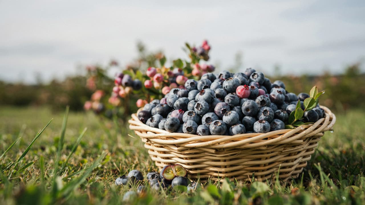 best u pick blueberry farms in michigan basket of blueberries